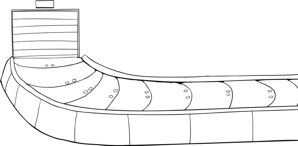 Outlined Close Baggage Carousel Illustrazione stock