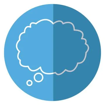 Outlined cloud bubble speech blue background Illustrazione stock