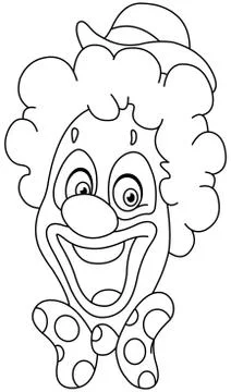 Outlined clown face Stock Illustration