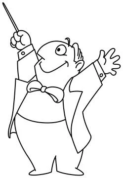 Outlined conductor Stock Illustration