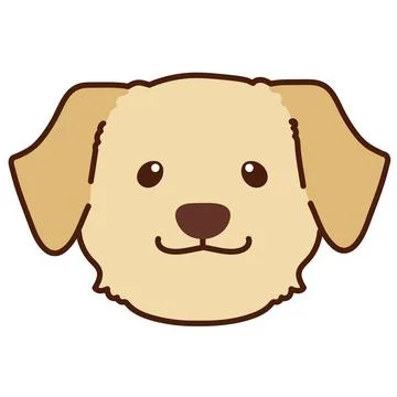 Outlined cream Labrador front face Stock Illustration