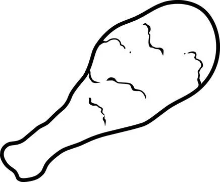 Outlined Crispy Fried Chicken Drumstick Illustrazione stock