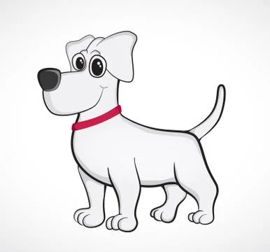 Outlined cute cartoon dog. Vector illustration Stock Illustration
