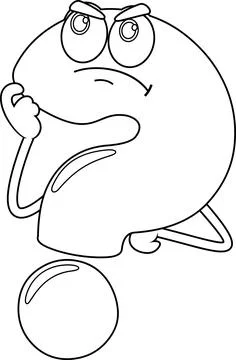 Outlined Cute Question Mark Cartoon Character Thinking 스톡 일러스트