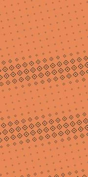Outlined diamond motifs increase in scale across a warm orange field, creat.. Stock Illustration