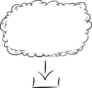 Outlined Digital Cloud Graphic Stock Illustration