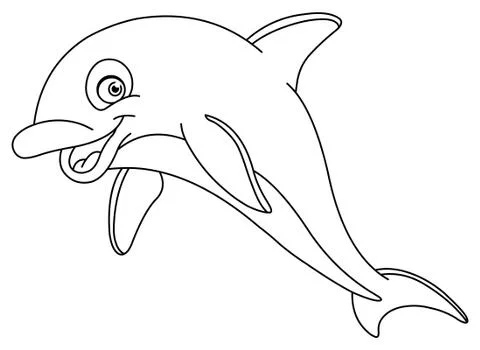 Outlined dolphin Stock Illustration