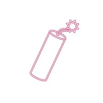 Outlined dynamite stick. Vector Stock Illustration
