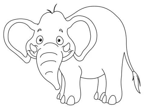 Outlined elephant Stock Illustration