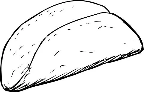 Outlined empty corn taco shell over white 库存插图