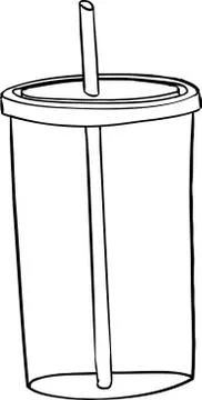 Outlined Empty Drink Container Stock Illustration