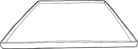 Outlined Empty Serving Tray Stock Illustration