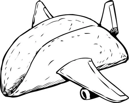 Outlined Empty Taco Shell as Jet Plane 库存插图