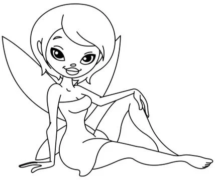 Outlined fairy Stock Illustration