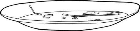 Outlined finished dinner plate Stock Illustration