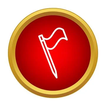 Outlined flag icon marking location or goal Stock Illustration