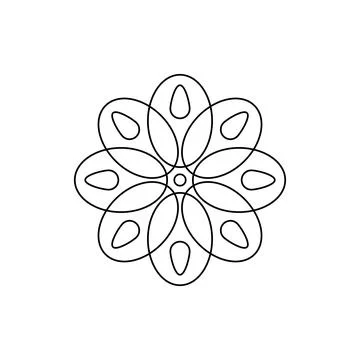 Outlined flower mandala vector design for coloring Stock Illustration