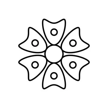 Outlined flower vector isolated on white Ilustração Stock