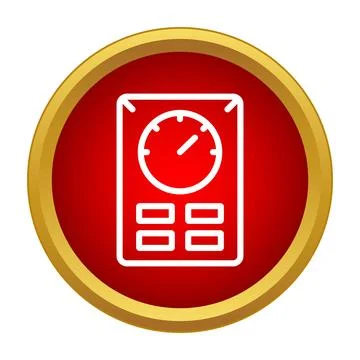 Outlined gas meter icon showing energy consumption Stock Illustration