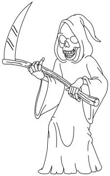 Outlined grim reaper Stock Illustration