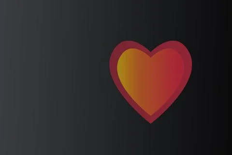 Outlined heart shape isolated on a dark background with copyspace Stock Illustration
