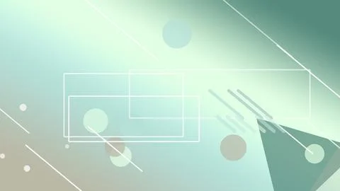 Outlined interface frames, dots, and diagonal light streaks in mint green a.. Stock Illustration