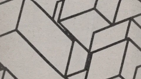 Outlined isometric cubes, silkscreen print seamless loop Stock Footage 288468784