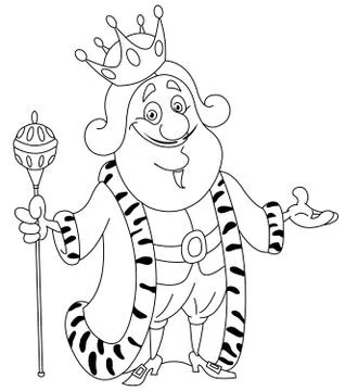 Outlined king Stock Illustration