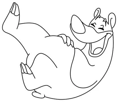 Outlined laughing bear Stock Illustration