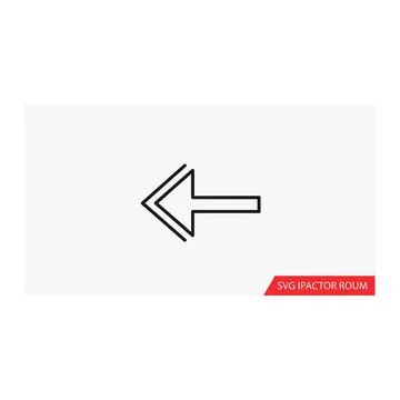 Outlined left arrow icon graphic for navigation and UI elements 库存插图