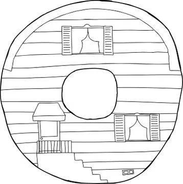 Outlined letter o Stock Illustration