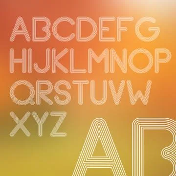 Outlined Lines Simple Alphabet Stock Illustration