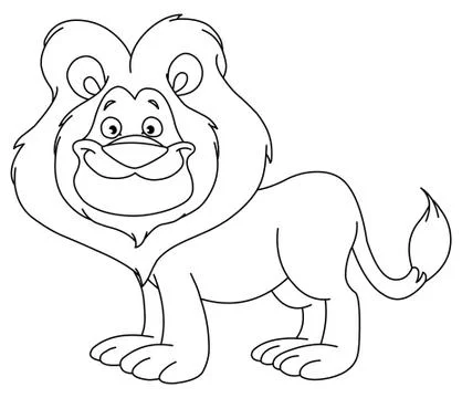 Outlined lion Stock Illustration