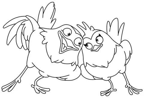 Outlined loving birds Illustrazione stock