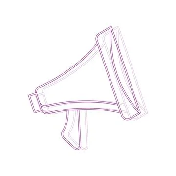 Outlined megaphone icon. Vector Stock Illustration