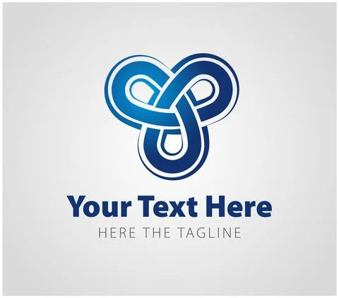 Outlined mobius loop composed of three loops. Propeller, maritime ready logo Stock Illustration