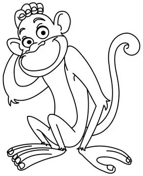 Outlined monkey Illustrazione stock