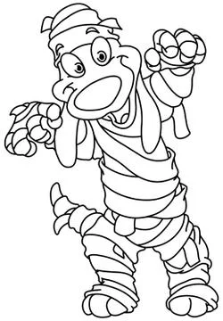 Outlined mummy dog Illustrazione stock