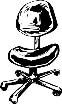 Outlined Office Task Chair Illustrazione stock
