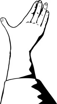 Outlined Open Human Hand Stock Illustration