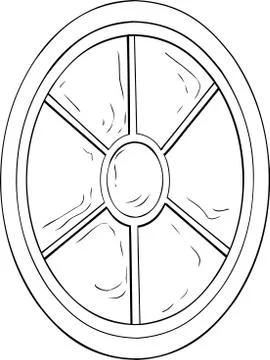 Outlined oval shaped window illustration Stock Illustration