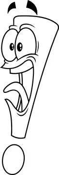 Outlined Panic Exclamation Mark Cartoon Character Illustrazione stock