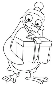 Outlined penguin Stock Illustration