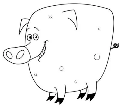 Outlined pig Stock Illustration