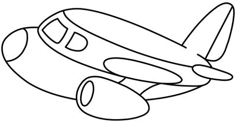 Outlined plane Stock Illustration