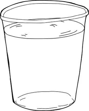 Outlined Plastic Cup of Water Stock Illustration
