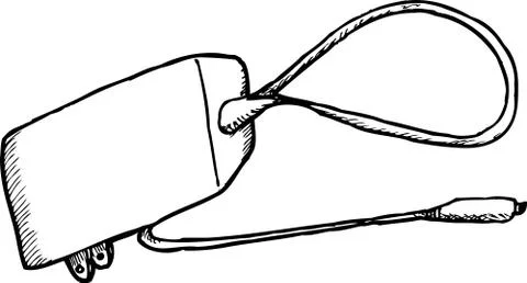 Outlined Power Adapter Stock Illustration