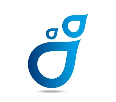 Outlined raindrops falling at an angle Stock Illustration