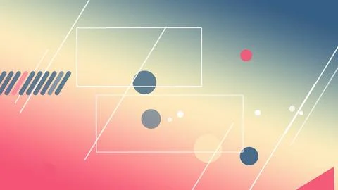 Outlined rectangle frames with floating circles and diagonal line streaks d.. イラスト素材