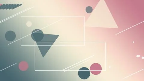 Outlined rectangles and floating dots sit over a soft pink-cream gradient w.. 스톡 일러스트